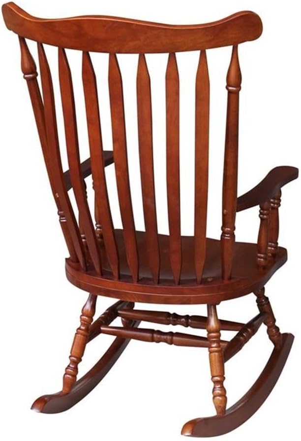 Solid Wood Cherry Finish Outdoor Rocking Chair