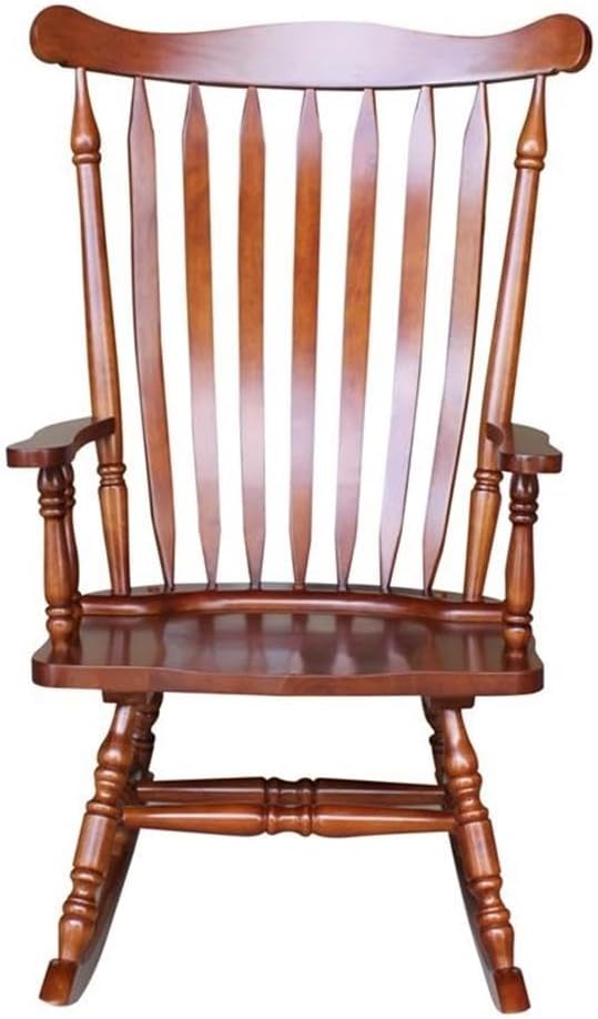 Solid Wood Cherry Finish Outdoor Rocking Chair