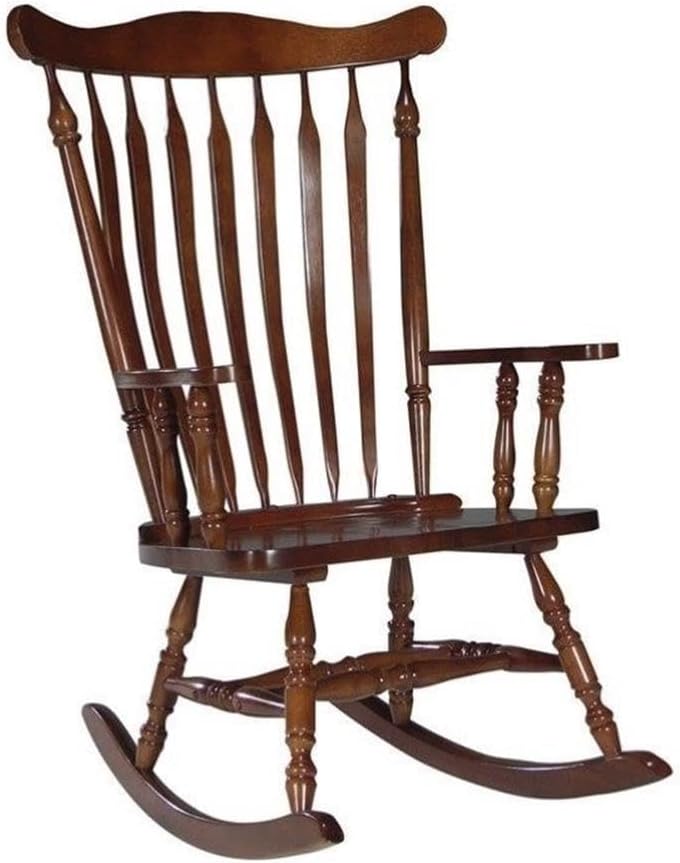 Solid Wood Cherry Finish Outdoor Rocking Chair