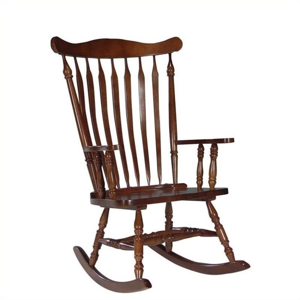 Solid Wood Cherry Finish Outdoor Rocking Chair