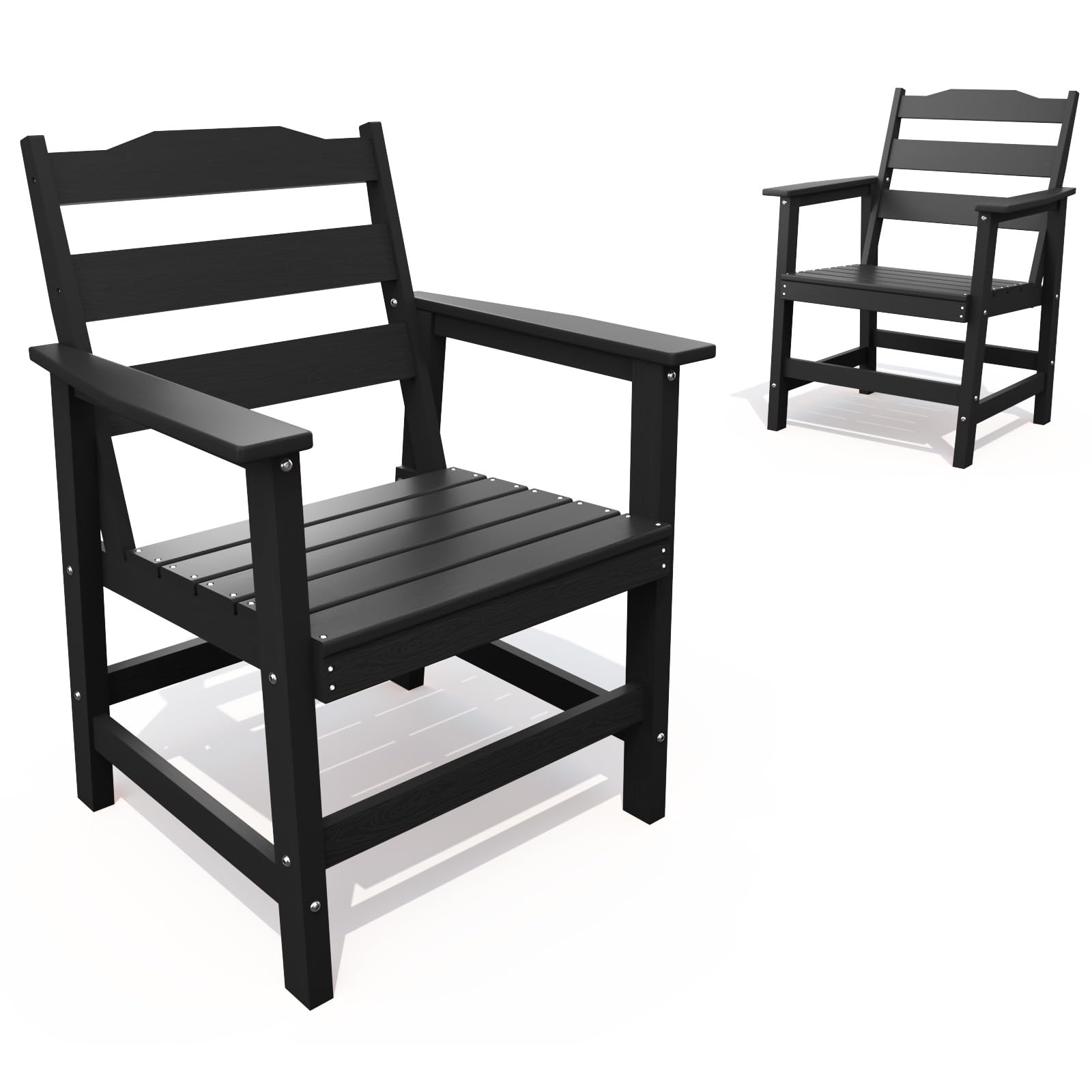 7pc Aluminum Dining Set Black HDPE Umbrella Hole