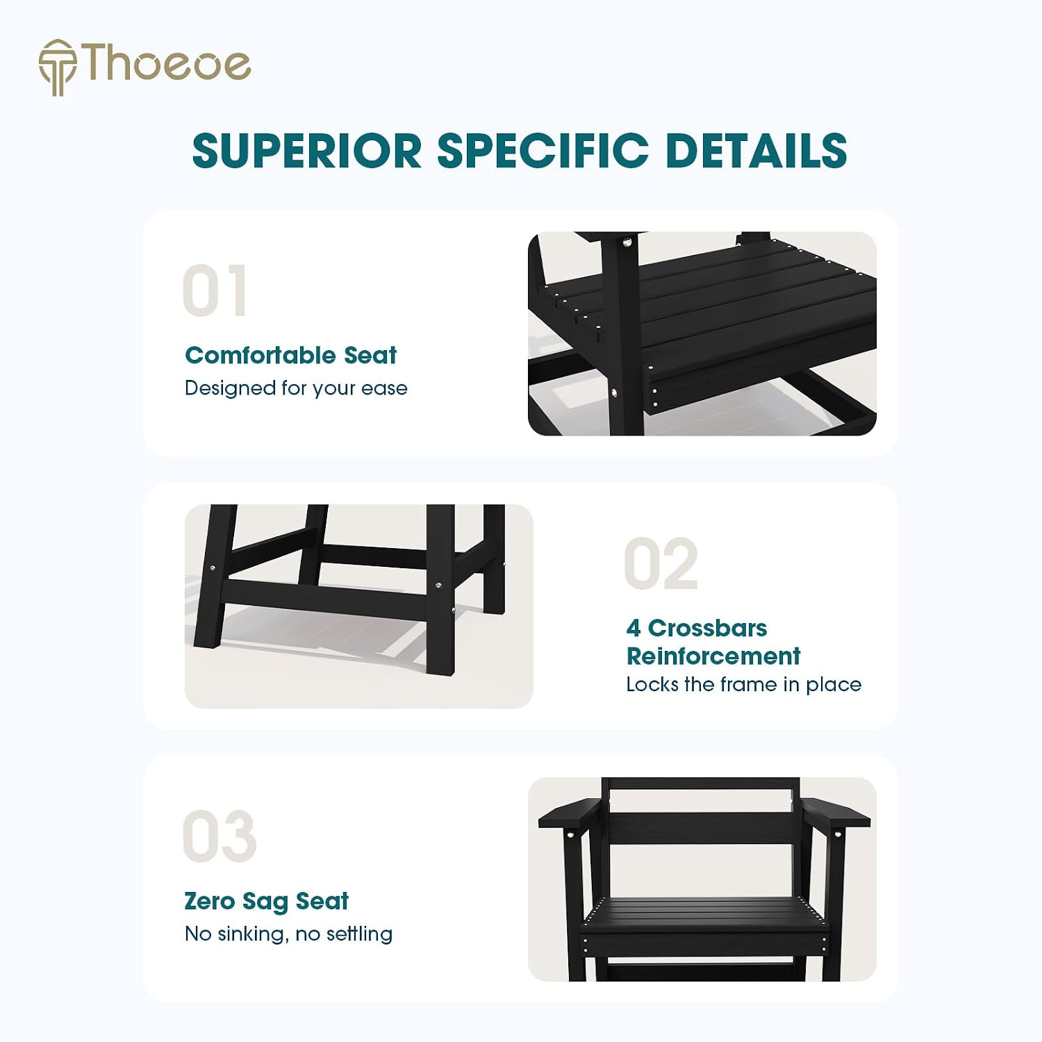 7pc Aluminum Dining Set Black HDPE Umbrella Hole