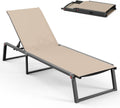 Foldable Aluminum Outdoor 5-Position Pool Chaise Lounge