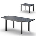 6 Seat Aluminum Expandable Dining Set Gray Textilene