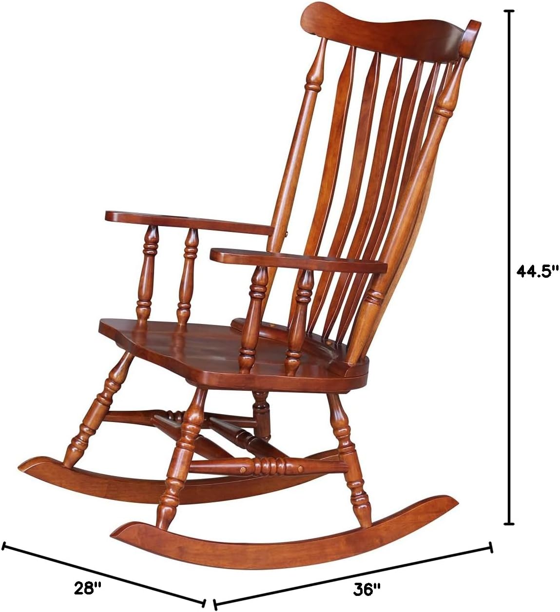 Solid Wood Cherry Finish Outdoor Rocking Chair