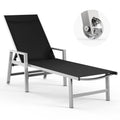 Aluminum Wheeled Adjustable Pool Patio Lounge Recliner Chair