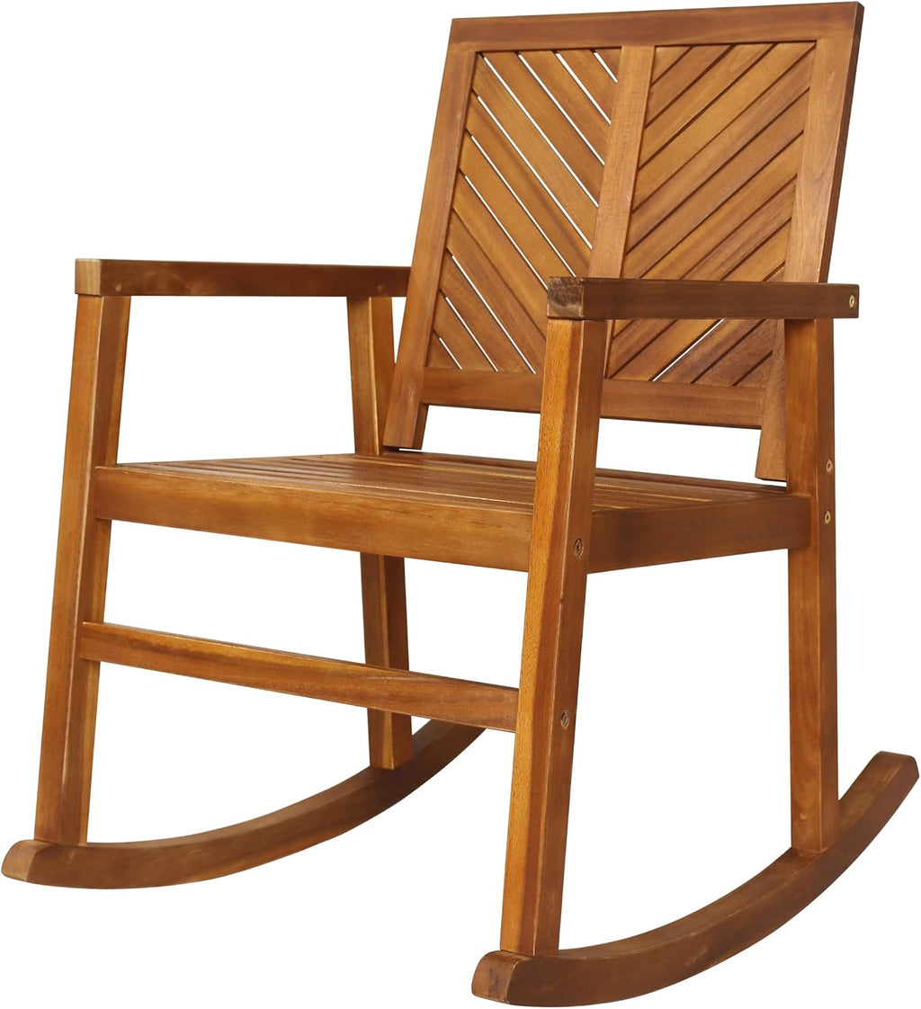 Acacia Wood Weatherproof Farmhouse Patio Rocking Chair