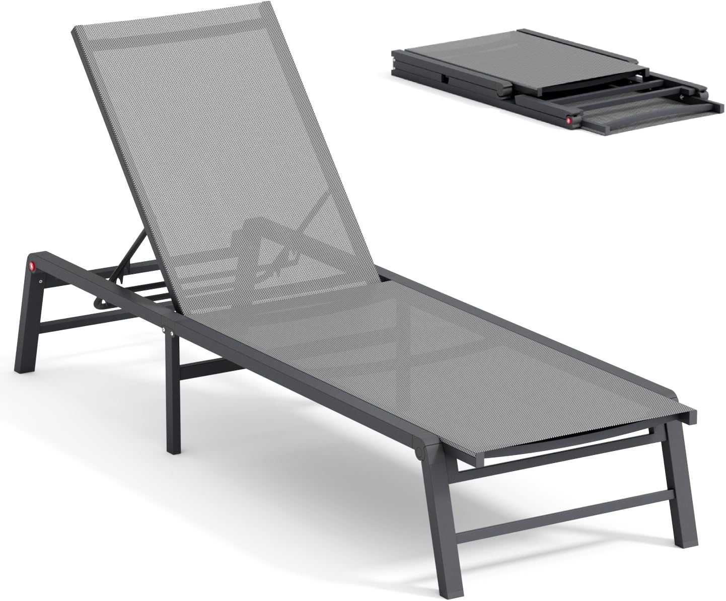 Foldable Aluminum Pool Adjustable Lounge Chair