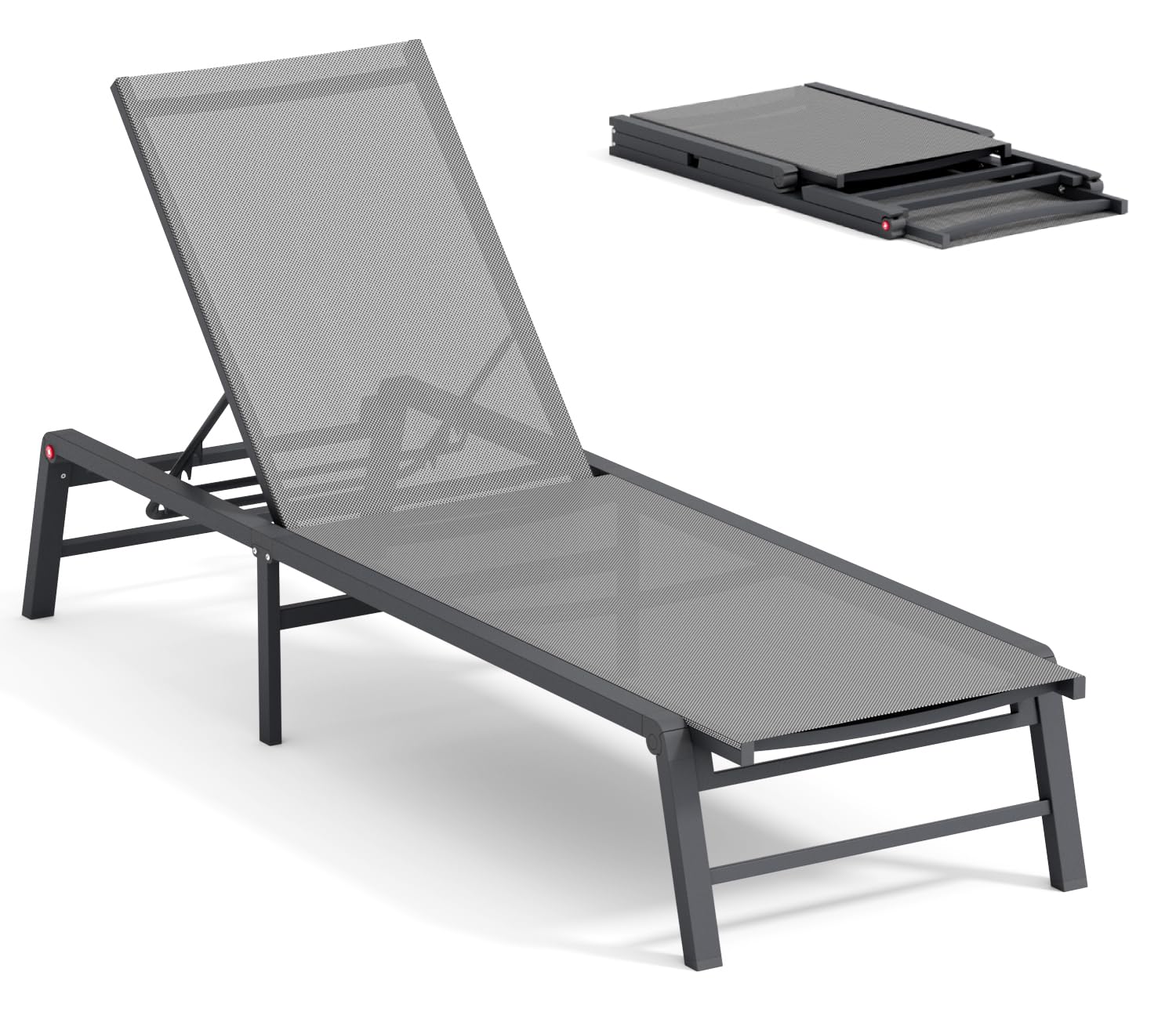 Foldable Aluminum Pool Adjustable Lounge Chair