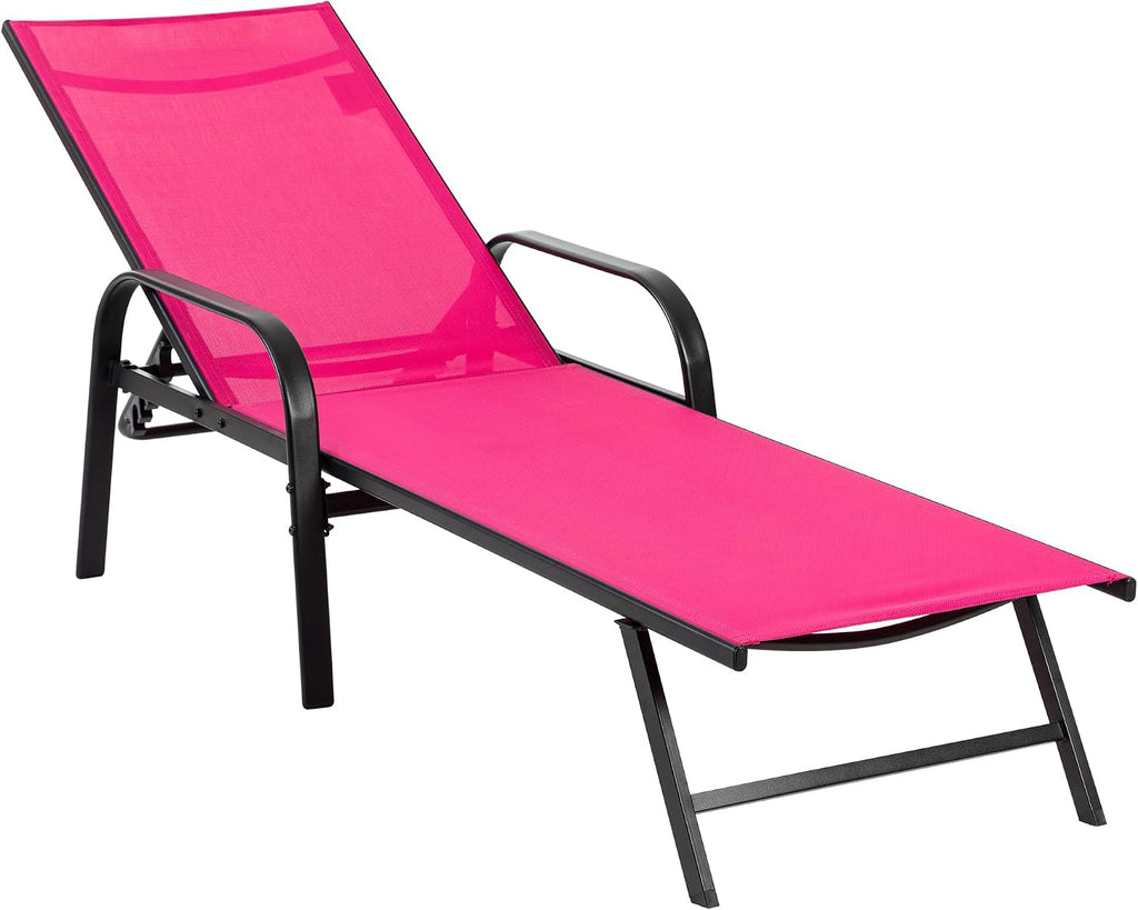 Adjustable Metal Pool Recliner Heavy Duty Patio Lounge Chair