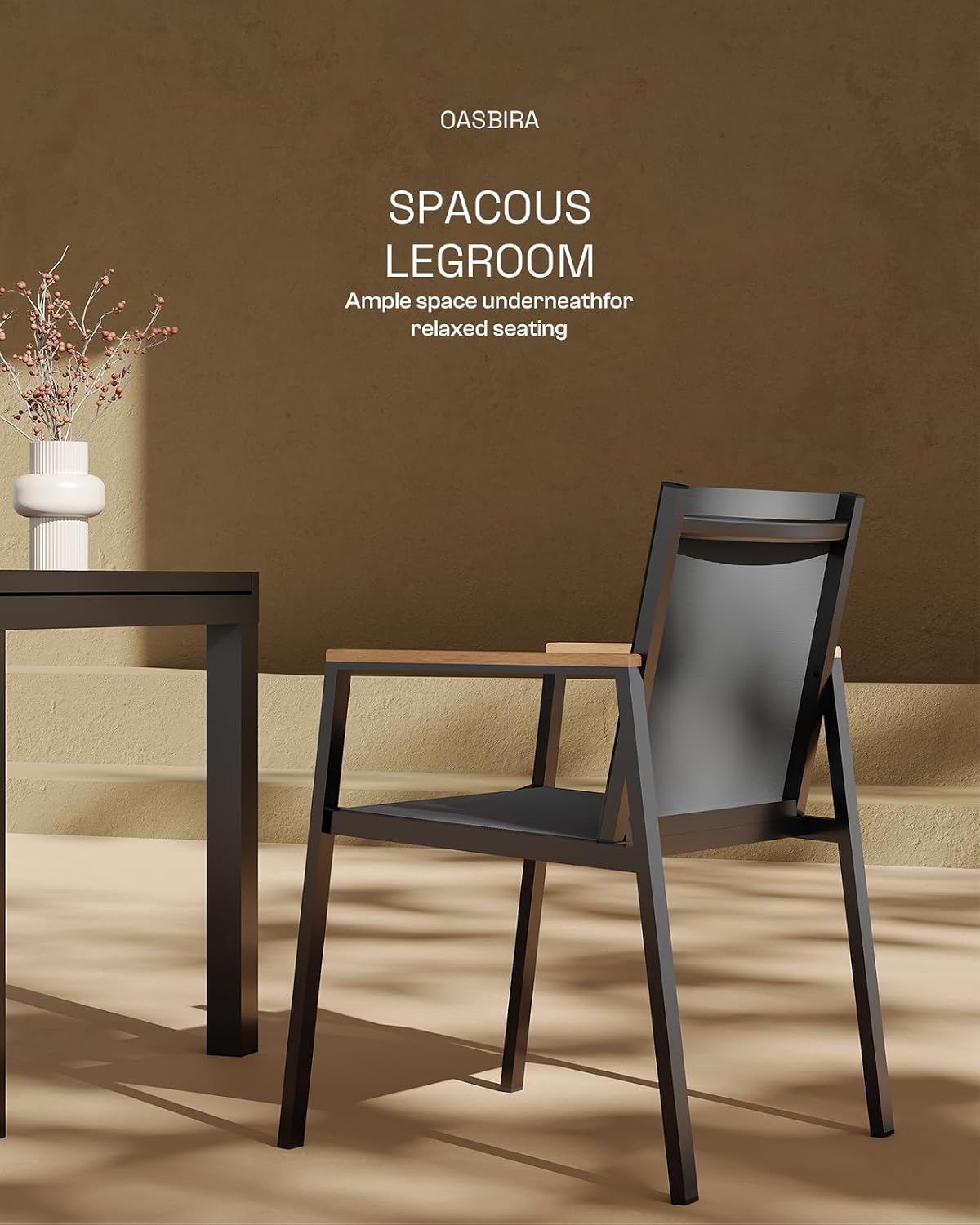 6 Seat Aluminum Expandable Dining Set Gray Textilene