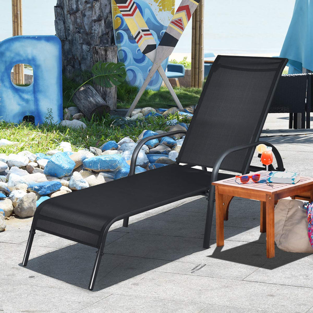 Adjustable Steel Patio Tanning Lounge Chair 2 Pack