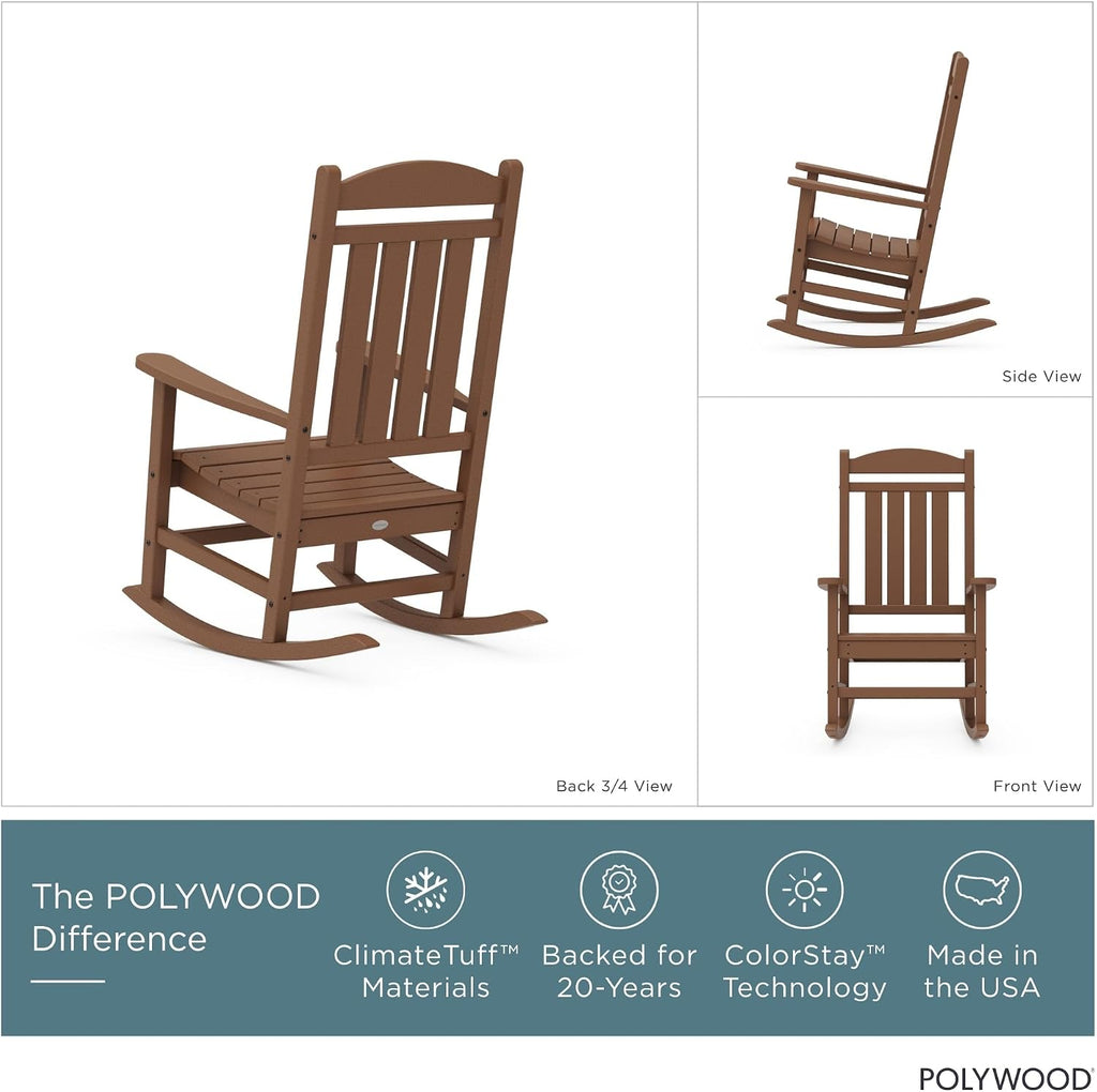Indoor Outdoor Teak Rocker with Rattan Seat