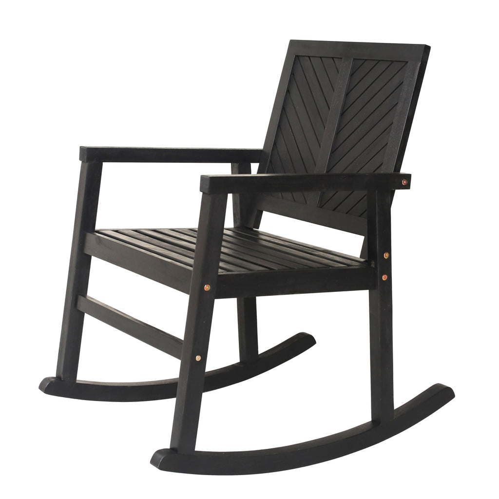 Acacia Wood Weatherproof Farmhouse Patio Rocking Chair