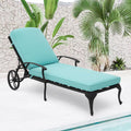 Cast Aluminum Wheeled Cushioned Pool Lounge Chair 2 Pack