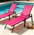 Adjustable Metal Pool Recliner Heavy Duty Patio Lounge Chair