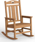 Teak High Back Rocker 380lbs Weather Resistant