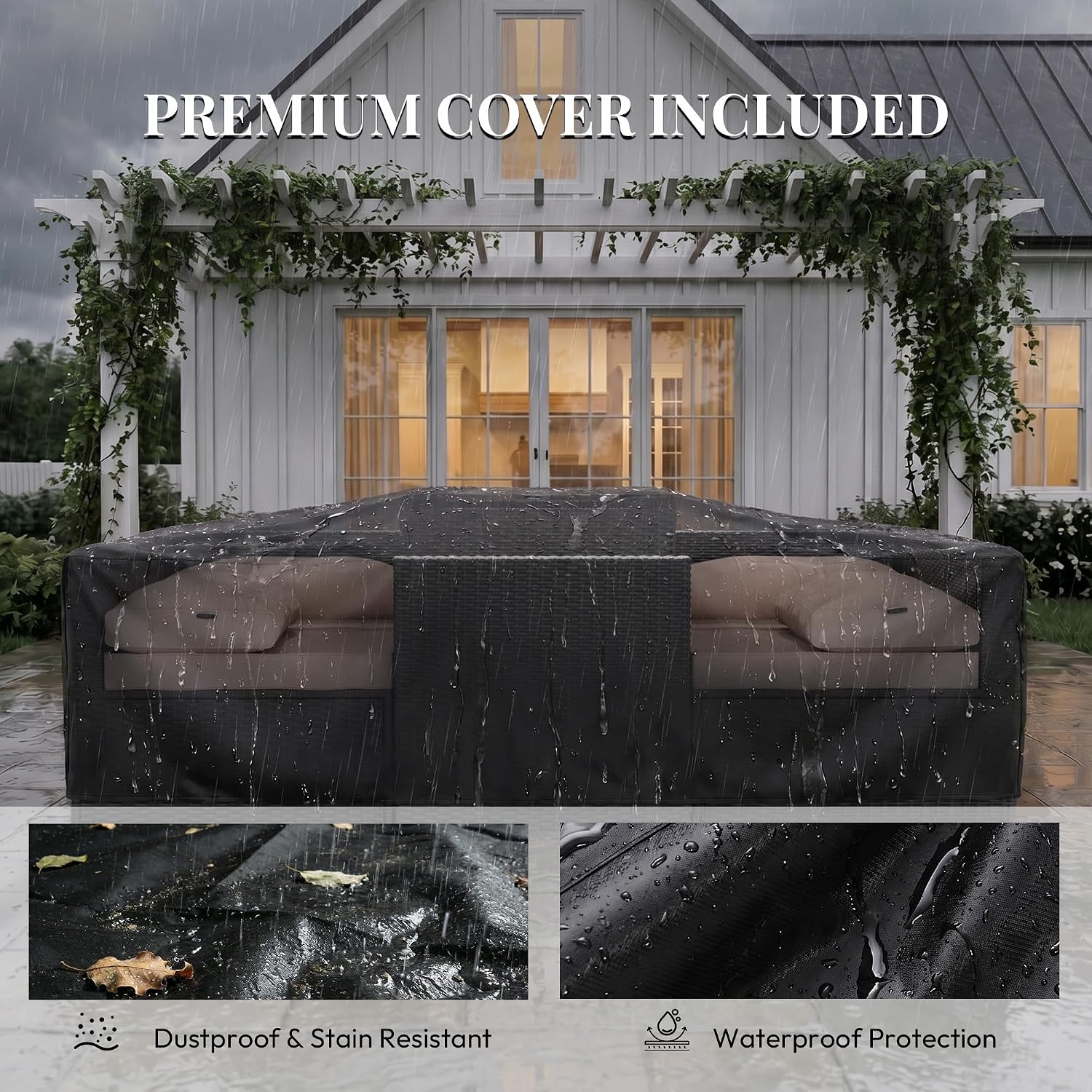 7 Piece Modular Wicker Sectional Patio Set