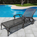 Cast Aluminum Wheeled Adjustable Pool Tanning Lounge 2 Pack
