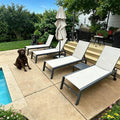 Aluminum Wheeled Pool Lounge Chair 2 Pack Side Table